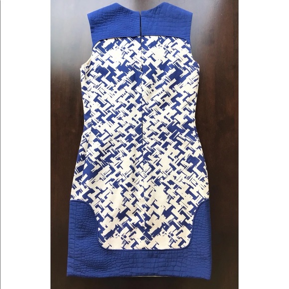 RUNWAY Long champ Blue Linen Dress US 4 NEW - Picture 2 of 6